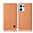 Leather Case Stands Flip Cover Holder H10P for Oppo Reno8 5G Orange