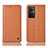 Leather Case Stands Flip Cover Holder H10P for Oppo Reno8 Lite 5G Orange