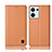 Leather Case Stands Flip Cover Holder H10P for Oppo Reno9 5G Orange