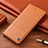 Leather Case Stands Flip Cover Holder H10P for Samsung Galaxy S21 5G Orange