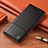 Leather Case Stands Flip Cover Holder H10P for Samsung Galaxy S23 5G Black