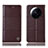 Leather Case Stands Flip Cover Holder H10P for Xiaomi Mi 12 Ultra 5G Brown