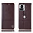 Leather Case Stands Flip Cover Holder H11P for Motorola Moto Edge 30 Ultra 5G Brown