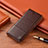 Leather Case Stands Flip Cover Holder H11P for Motorola Moto G10 Brown