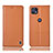 Leather Case Stands Flip Cover Holder H11P for Motorola Moto G50 5G Orange