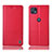 Leather Case Stands Flip Cover Holder H11P for Motorola Moto G50 5G Red