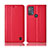 Leather Case Stands Flip Cover Holder H11P for Motorola Moto G50 Red