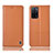 Leather Case Stands Flip Cover Holder H11P for Oppo A53s 5G Orange