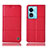 Leather Case Stands Flip Cover Holder H11P for Oppo A58 5G Red