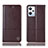 Leather Case Stands Flip Cover Holder H11P for Oppo K10X 5G Brown