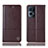 Leather Case Stands Flip Cover Holder H11P for Oppo Reno7 Pro 5G Brown