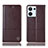 Leather Case Stands Flip Cover Holder H11P for Oppo Reno8 5G Brown