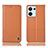 Leather Case Stands Flip Cover Holder H11P for Oppo Reno8 5G Orange