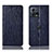 Leather Case Stands Flip Cover Holder H15P for Motorola Moto Edge 30 Fusion 5G Blue