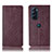 Leather Case Stands Flip Cover Holder H15P for Motorola Moto Edge 30 Pro 5G Red Wine