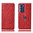 Leather Case Stands Flip Cover Holder H15P for Motorola Moto Edge S30 5G Red