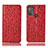 Leather Case Stands Flip Cover Holder H15P for Motorola Moto G50 Red