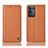 Leather Case Stands Flip Cover Holder H15P for Oppo K9S 5G Orange