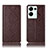Leather Case Stands Flip Cover Holder H15P for Oppo Reno8 Pro 5G Brown