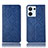 Leather Case Stands Flip Cover Holder H15P for Oppo Reno9 5G Blue