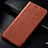 Leather Case Stands Flip Cover Holder H15P for Samsung Galaxy A10 Brown