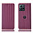 Leather Case Stands Flip Cover Holder H16P for Motorola Moto Edge 30 Fusion 5G Purple