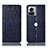 Leather Case Stands Flip Cover Holder H16P for Motorola Moto Edge X30 Pro 5G Blue