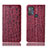 Leather Case Stands Flip Cover Holder H16P for Motorola Moto G50 Red