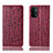 Leather Case Stands Flip Cover Holder H16P for OnePlus Nord N200 5G Red