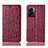 Leather Case Stands Flip Cover Holder H16P for OnePlus Nord N300 5G Red