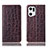 Leather Case Stands Flip Cover Holder H16P for Oppo Find X5 5G Brown
