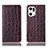 Leather Case Stands Flip Cover Holder H16P for Oppo Find X5 Pro 5G Brown
