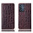 Leather Case Stands Flip Cover Holder H16P for Oppo K9S 5G Brown