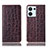 Leather Case Stands Flip Cover Holder H16P for Oppo Reno8 5G Brown