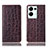 Leather Case Stands Flip Cover Holder H16P for Oppo Reno8 Pro+ Plus 5G Brown