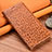 Leather Case Stands Flip Cover Holder H16P for Xiaomi Mi Note 10 Lite Light Brown