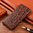 Leather Case Stands Flip Cover Holder H17P for Apple iPhone SE (2020) Brown