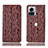 Leather Case Stands Flip Cover Holder H17P for Motorola Moto Edge X30 Pro 5G Brown