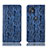 Leather Case Stands Flip Cover Holder H17P for Motorola Moto G50 5G Blue