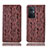Leather Case Stands Flip Cover Holder H17P for OnePlus Nord N20 5G Brown