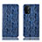 Leather Case Stands Flip Cover Holder H17P for OnePlus Nord N200 5G Blue