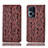 Leather Case Stands Flip Cover Holder H17P for Oppo Reno7 Pro 5G Brown
