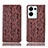 Leather Case Stands Flip Cover Holder H17P for Oppo Reno8 Pro+ Plus 5G Brown