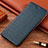 Leather Case Stands Flip Cover Holder H17P for Samsung Galaxy A03s Blue