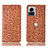 Leather Case Stands Flip Cover Holder H18P for Motorola Moto Edge X30 Pro 5G Light Brown