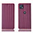 Leather Case Stands Flip Cover Holder H18P for Motorola Moto G50 5G Purple