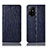 Leather Case Stands Flip Cover Holder H18P for Oppo F19 Pro+ Plus 5G Blue