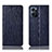Leather Case Stands Flip Cover Holder H18P for Oppo Reno7 5G Blue