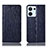 Leather Case Stands Flip Cover Holder H18P for Oppo Reno9 5G Blue