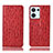 Leather Case Stands Flip Cover Holder H18P for Oppo Reno9 5G Red
